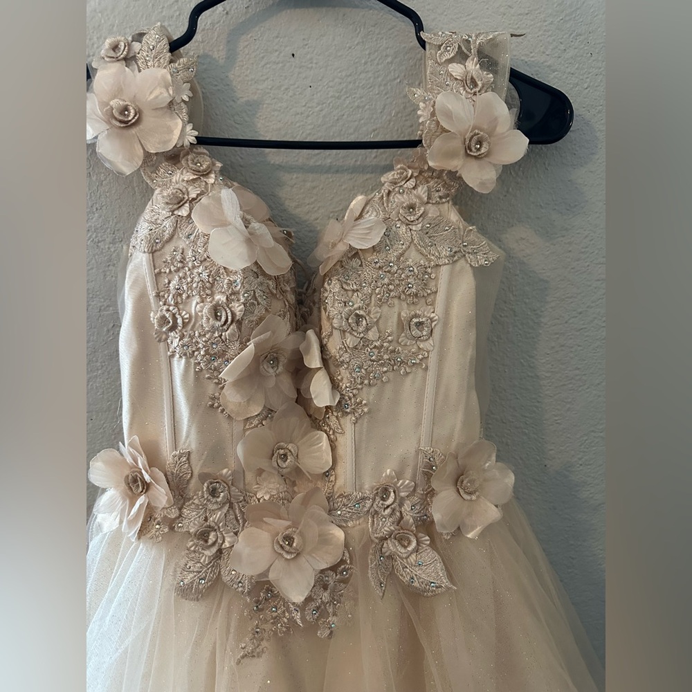 Dancing Queen Cream Floral teen Dress